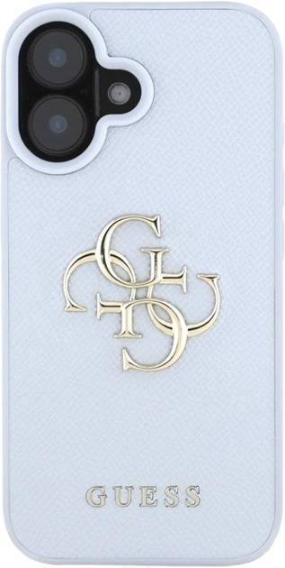 Etui Guess Grained Big 4G & Classic Logo do Apple iPhone 16 Blue (3666339424671) - obraz 3