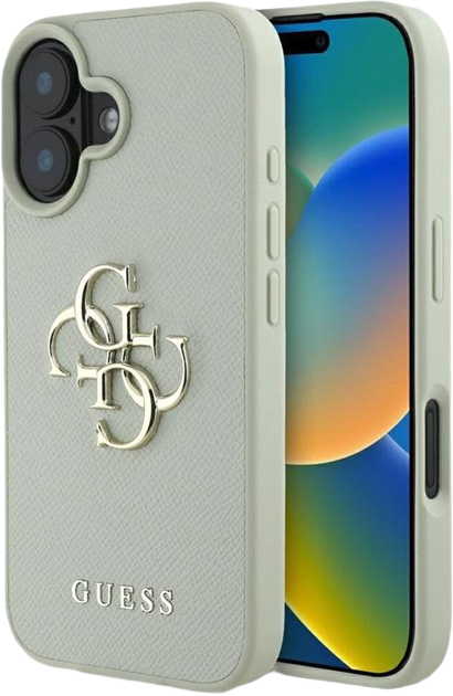 Etui Guess Grained Big 4G & Classic Logo do Apple iPhone 16 Green (3666339424978) - obraz 1