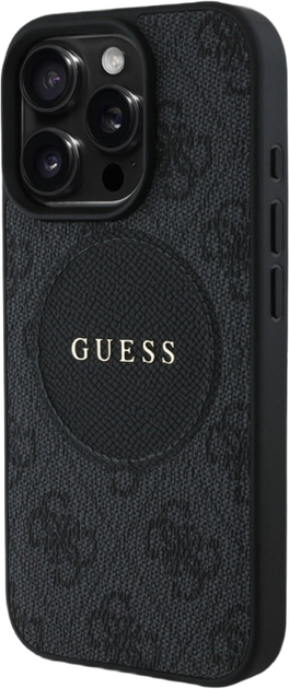 Etui plecki Guess 4G Circle Classic Logo MagSafe do Apple iPhone 16 Pro Black (3666339426347) - obraz 2