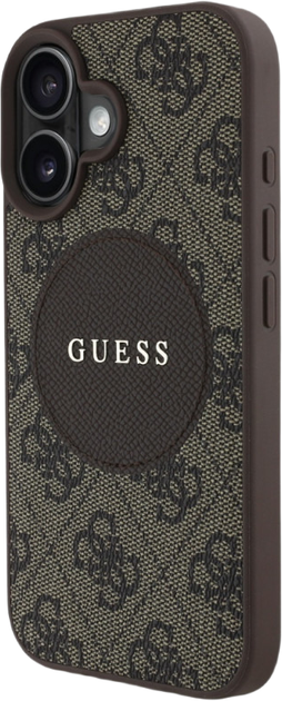 Etui plecki Guess 4G Circle Classic Logo MagSafe do Apple iPhone 16 Brown (3666339426477) - obraz 3