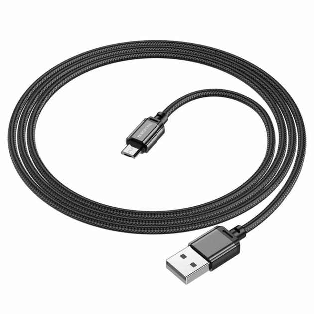 Кабель Borofone BX87 Sharp charging data cable Micro 2.4A 1m black - Фото 1 Кабель Borofone BX87 Sharp charging data cable Micro 2.4A 1m black - зображення 1