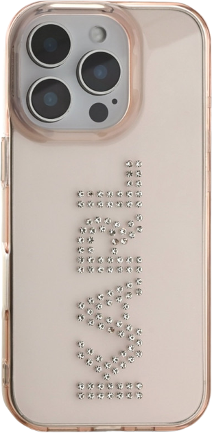 Панель Karl Lagerfeld IML Rhinestones Logo для Apple iPhone 16 Pink (3666339356842) - зображення 3