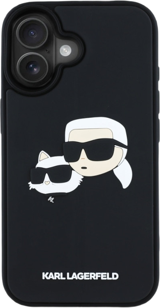 Панель Karl Lagerfeld HC 3D Rubber Double Heads для Apple iPhone 16 Black (3666339402167) - зображення 3