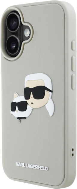 Панель Karl Lagerfeld HC 3D Rubber Double Heads для Apple iPhone 16 Beige (3666339402341) - зображення 2