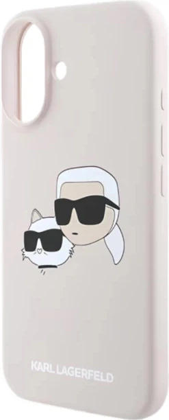 Etui plecki Karl Lagerfeld Karl & Choupette Head na Apple iPhone 16 Plus z MagSafe Różowy (3666339319571) - obraz 1