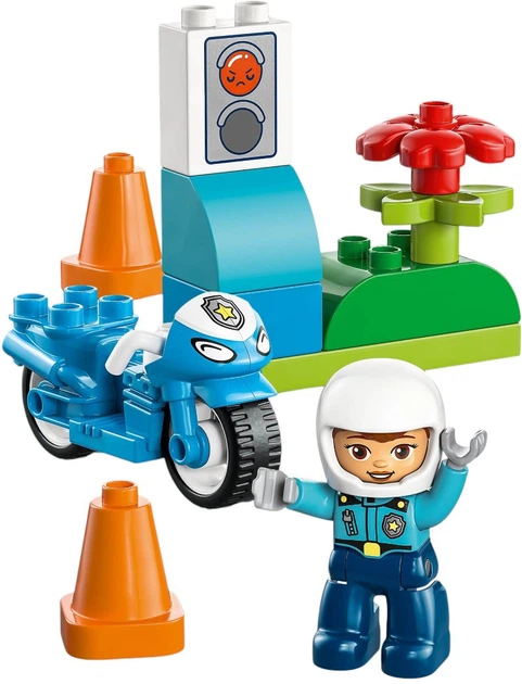 Zestaw klocków LEGO DUPLO Town Niebieski motocykl policyjny 11 elementów (10471) - obraz 3