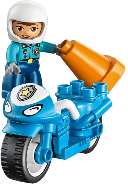Zestaw klocków LEGO DUPLO Town Niebieski motocykl policyjny 11 elementów (10471) - obraz 4