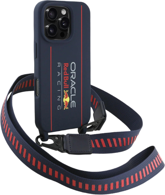 Etui Red Bull Silicone Strap Vertical Logo MagSafe do Apple iPhone 16 Pro Navy (RBHMP16S24SISOLRV) - obraz 3