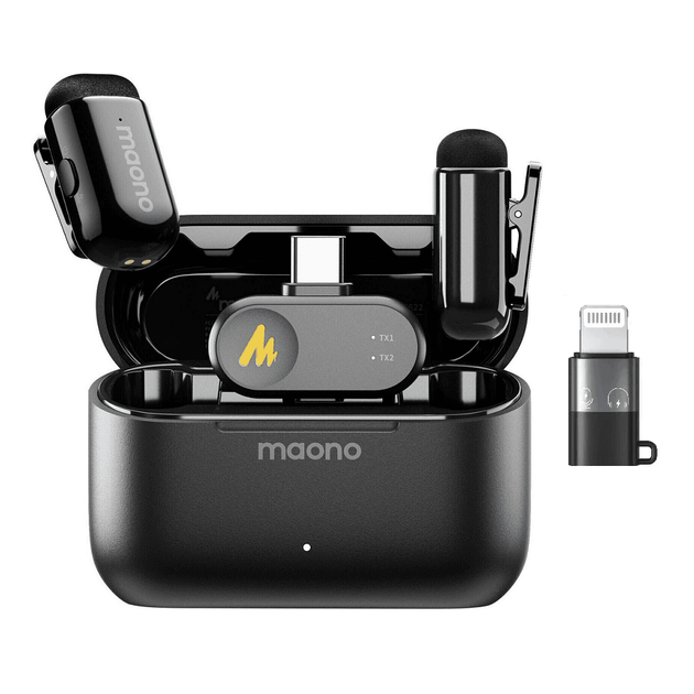 Петличный микрофон Maono Wave T1 Mini Type-C для iPhone и Android + переходник с Lightning - Фото 1 Петличный микрофон Maono Wave T1 Mini Type-C для iPhone и Android + переходник с Lightning - изображение 1