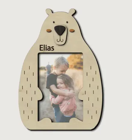 Фоторамка The Frame Depot Мишка с нанесением имени на 1 фото Бежевый (bear_frame) - изображение 2