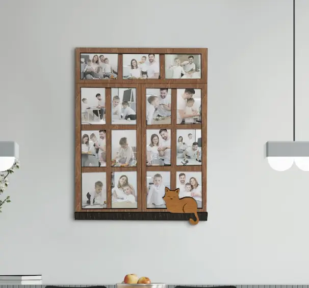 Фото-коллаж The Frame Depot в виде окна на 3 горизонтальных и 12 вертикальных фото Коричневый (window_collage) - Фото 3 Фото-коллаж The Frame Depot в виде окна на 3 горизонтальных и 12 вертикальных фото Коричневый (window_collage) - изображение 3