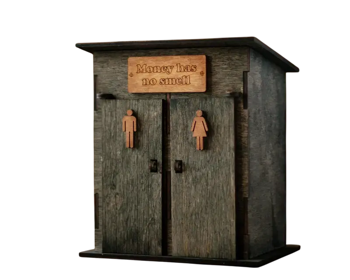 Копилка-туалет The Frame Depot деревянная 18х14х11 см Черный (piggy_bank) - Фото 1 Копилка-туалет The Frame Depot деревянная 18х14х11 см Черный (piggy_bank) - изображение 1