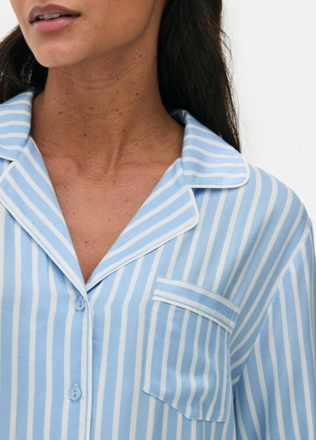 Женская пижамная рубашка Primark Twill Boyfriend Pyjama XXL для дома и сна Голубой (8794) - Фото 3 Женская пижамная рубашка Primark Twill Boyfriend Pyjama XXL для дома и сна Голубой (8794) - изображение 3