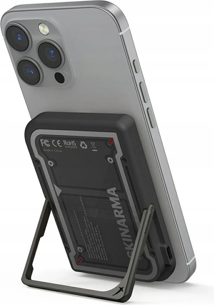 Powerbank Skinarma Nexus Mecha Magnetic Kick-Stand MagSafe 5000 mAh 20W Black (SK-PB5KNEXUS-MECBLK) - obraz 4