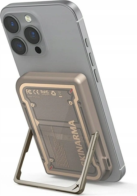 УМБ Skinarma Nexus Mecha Magnetic Kick-Stand MagSafe 5000 mAh 20W Gold (SK-PB5KNEXUS-MECDGD) - зображення 4