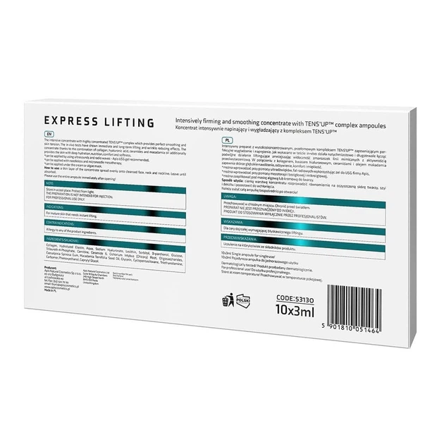 Koncentrat w ampułkach do twarzy APIS Professional Express Lifting Tens Up 3 ml x 10 szt (5901810051808) - obraz 2