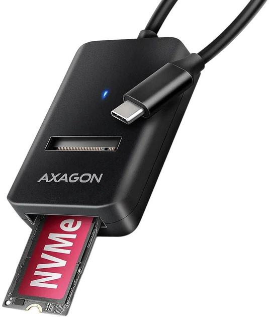 Адаптер Axagon ADM2-CM USB-C 10Gbps - M.2 NVMe & SATA SSD Black - зображення 1