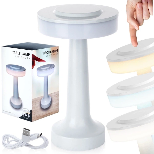 Lampa stołowa LED Vilde 569987 bezprzewodowa Biała 21 cm (8720573892100) - obraz 4