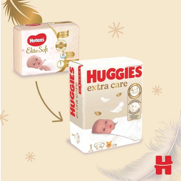Підгузки Huggies Extra Care розмір 1 2-5 кг 8 x 26 шт (5029054239780) - зображення 4
