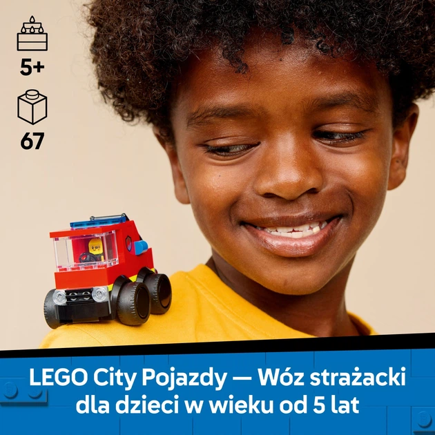 Zestaw klocków LEGO CITY Pojazdy — Wóz strażacki 67 elementów (60482) - obraz 3