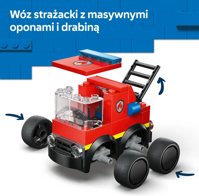 Zestaw klocków LEGO CITY Pojazdy — Wóz strażacki 67 elementów (60482) - obraz 4