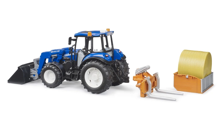 Іграшковий набір Bruder Трактор New Holland T5.121 з навантажувачем та аксесуарами 04055 (4001702021870) - зображення 5