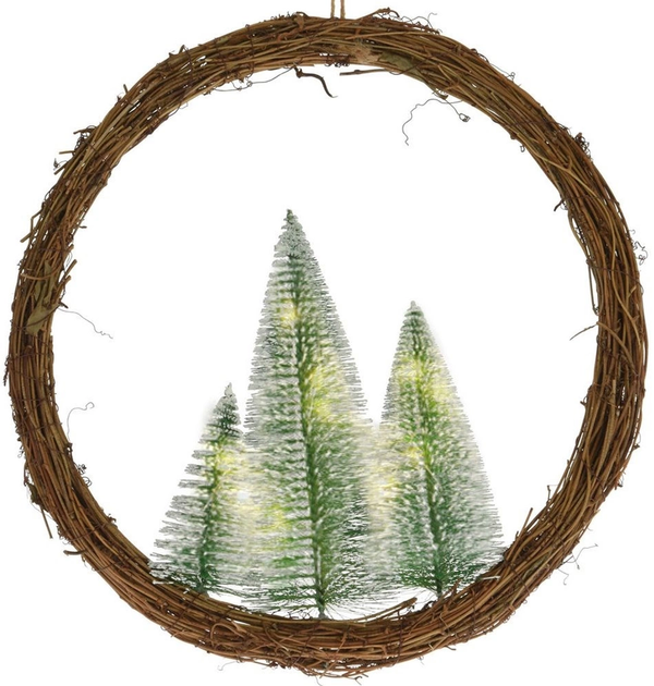 Сяючий декор Vilde 839063 Вінок святковий 10 LED 40 см (8719987996481) - зображення 1