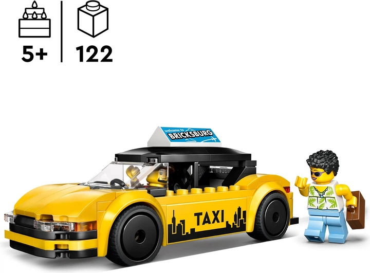 Zestaw klocków LEGO CITY Żółta taksówka 122 elementów (60487) - obraz 3