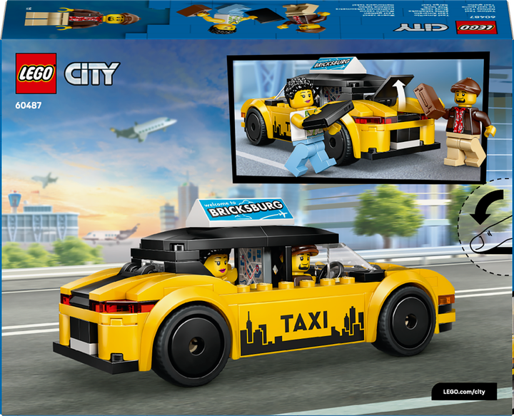 Zestaw klocków LEGO CITY Żółta taksówka 122 elementów (60487) - obraz 9