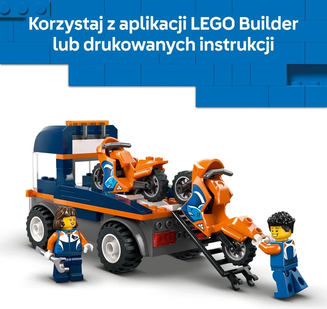 Zestaw klocków LEGO CITY Laweta dla motocykli 88 elementów (60491) - obraz 5