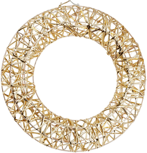 Stroik świecący Home Styling Collection 839516 Wieniec świąteczny 20 LED 30 cm Złoty (8721037680028) - obraz 1