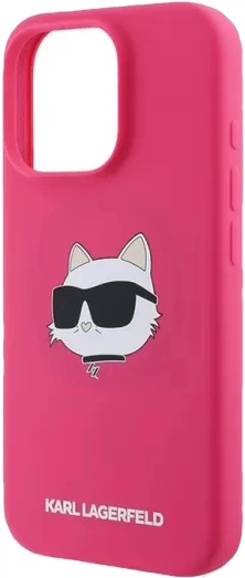Etui plecki Karl Lagerfeld Choupette Head na Apple iPhone 16 Pro Max z MagSafe Fuksja (3666339319755) - obraz 1