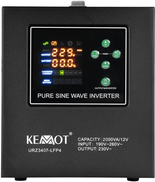 UPS Kemot PROsinus-2000/12-LFP4 1200W/2000VA (5901890123129) - obraz 2
