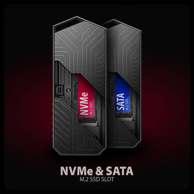 Zewnętrzna kieszeń Axagon EEM2-GAM USB-C 10Gbps - M.2 NVMe & SATA SSD GAME M.2 Black - obraz 7