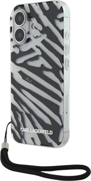 Панель Karl Lagerfeld для Apple iPhone 16 зі шнурком Cord Black (3666339320287) - зображення 4