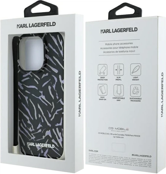 Etui plecki Karl Lagerfeld na Apple iPhone 16 Pro Max ze sznurkiem Cord Fioletowy (3666339320355) - obraz 7