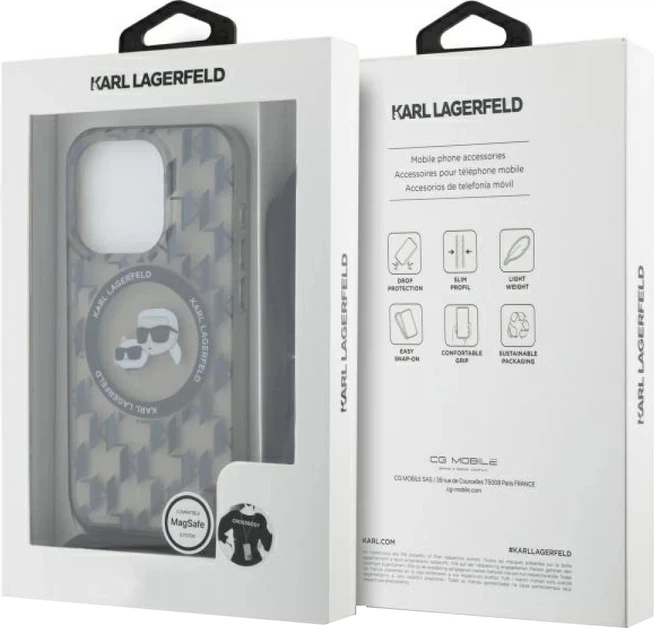 Etui plecki Karl Lagerfeld Karl & Choupette Head na Apple iPhone 16 Pro z MagSafe ze sznurkiem Cord Czarne (3666339320386) - obraz 7