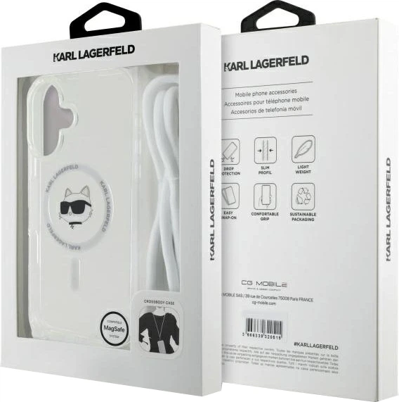 Etui plecki Karl Lagerfeld Choupette Head na Apple iPhone 16 z MagSafe ze sznurkiem Transparent (3666339320560) - obraz 7