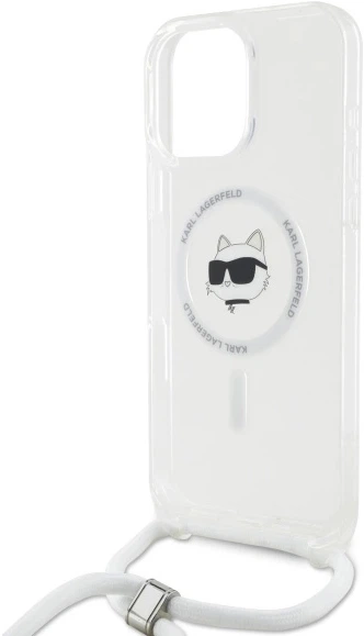 Панель Karl Lagerfeld Choupette Head для Apple iPhone 16 Pro Max з MagSafe зі шнурком Cord Transparent (3666339320591) - зображення 1