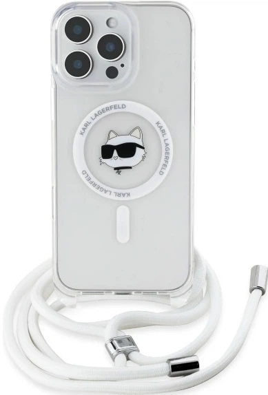 Панель Karl Lagerfeld Choupette Head для Apple iPhone 16 Pro Max з MagSafe зі шнурком Cord Transparent (3666339320591) - зображення 5