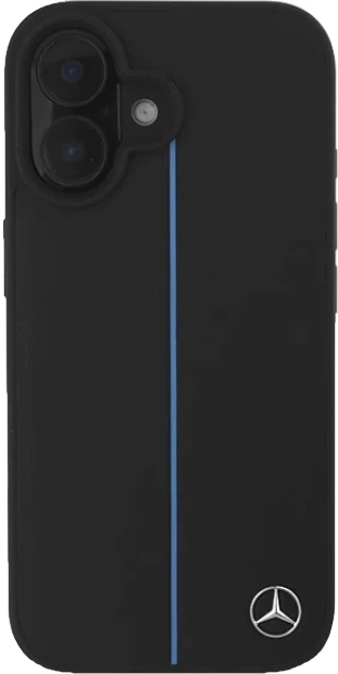Etui plecki Mercedes Benz Blue Line Leather na Apple iPhone 16 z MagSafe Czarne (3666339325688) - obraz 5
