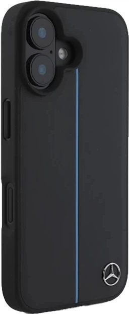 Etui plecki Mercedes Benz Blue Line Leather na Apple iPhone 16 z MagSafe Czarne (3666339325688) - obraz 6