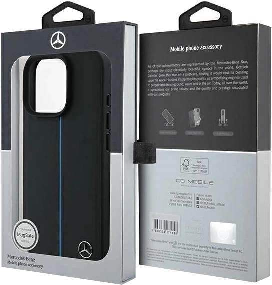 Etui plecki Mercedes Benz Blue Line Leather na Apple iPhone 16 Pro z MagSafe Czarne (3666339325701) - obraz 8