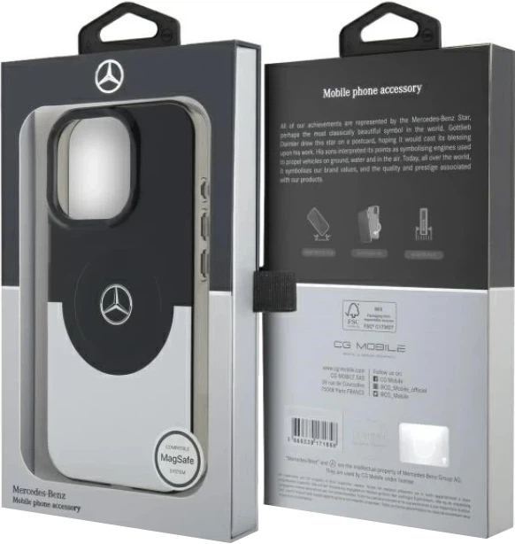 Панель Mercedes Benz Double Layer BiColor для Apple iPhone 16 Pro Max з MagSafe Black Silver (3666339326432) - зображення 8