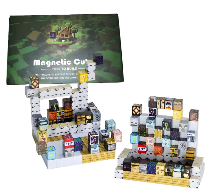 Minecraft магнитный конструктор Magnetic Cube 128 деталей кубики конструкторы для взрослых и детей Майнкрафт инструментальный цех - Фото 7 Minecraft магнитный конструктор Magnetic Cube 128 деталей кубики конструкторы для взрослых и детей Майнкрафт инструментальный цех - изображение 7
