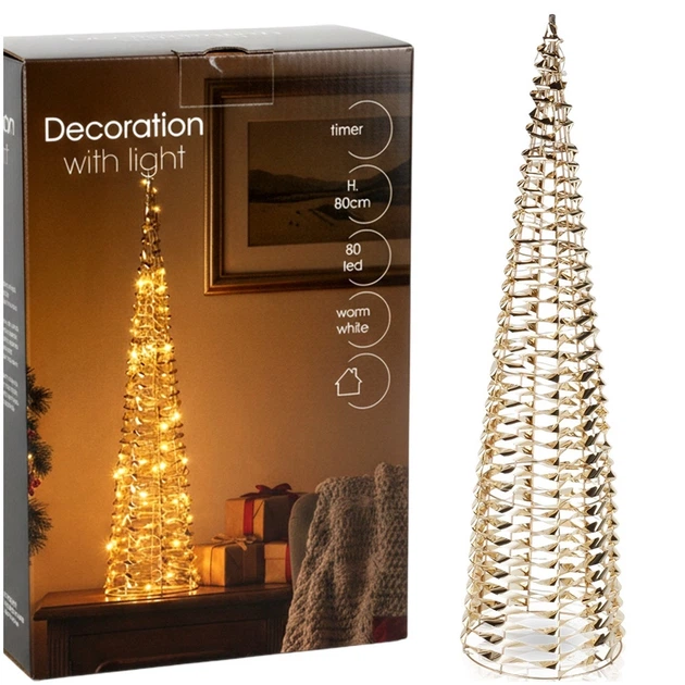 Świecąca figurka  Vilde 839420 Choinka 175 LED 75 cm Metalowa (8720573792028) - obraz 4