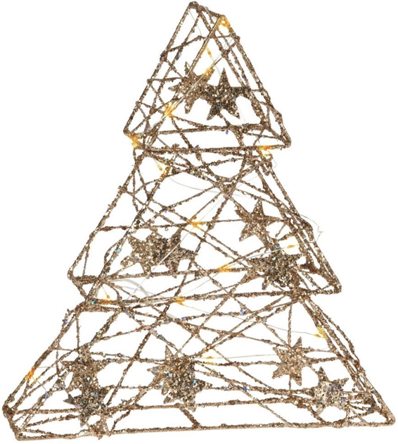 Świecąca figurka Vilde 839087 Choinka 14 LED 29 cm Złoty (8720573009171) - obraz 1