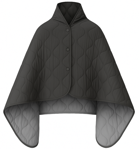 Одеяло туристическое с чехлом Dark gray 150×200 см KT7001007 — с кнопками для использования как пончо - изображение 2