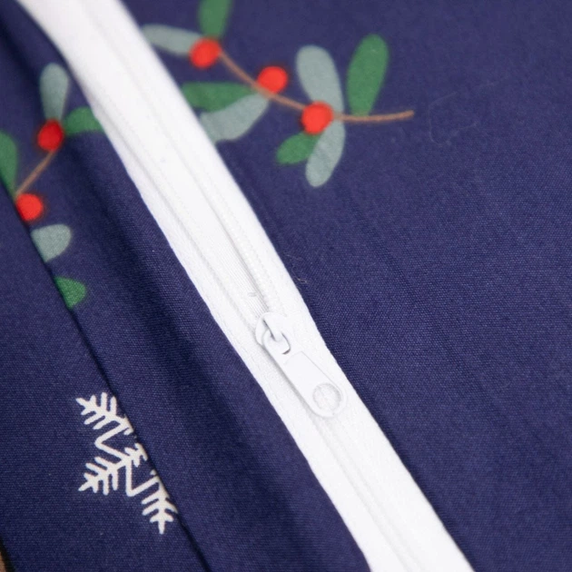 Komplet pościeli Homla Rudolph Poszewka na kołdrę 160 x 200 cm + 2 poszewki na poduszki 70 x 80 cm ze świątecznym wzorem Niebieski (5904183858517) - obraz 5