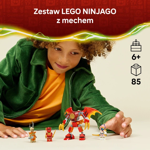 Zestaw klocków LEGO Ninjago Smok-mech Kaia — zestaw bitewny 85 elementów (71851) - obraz 3